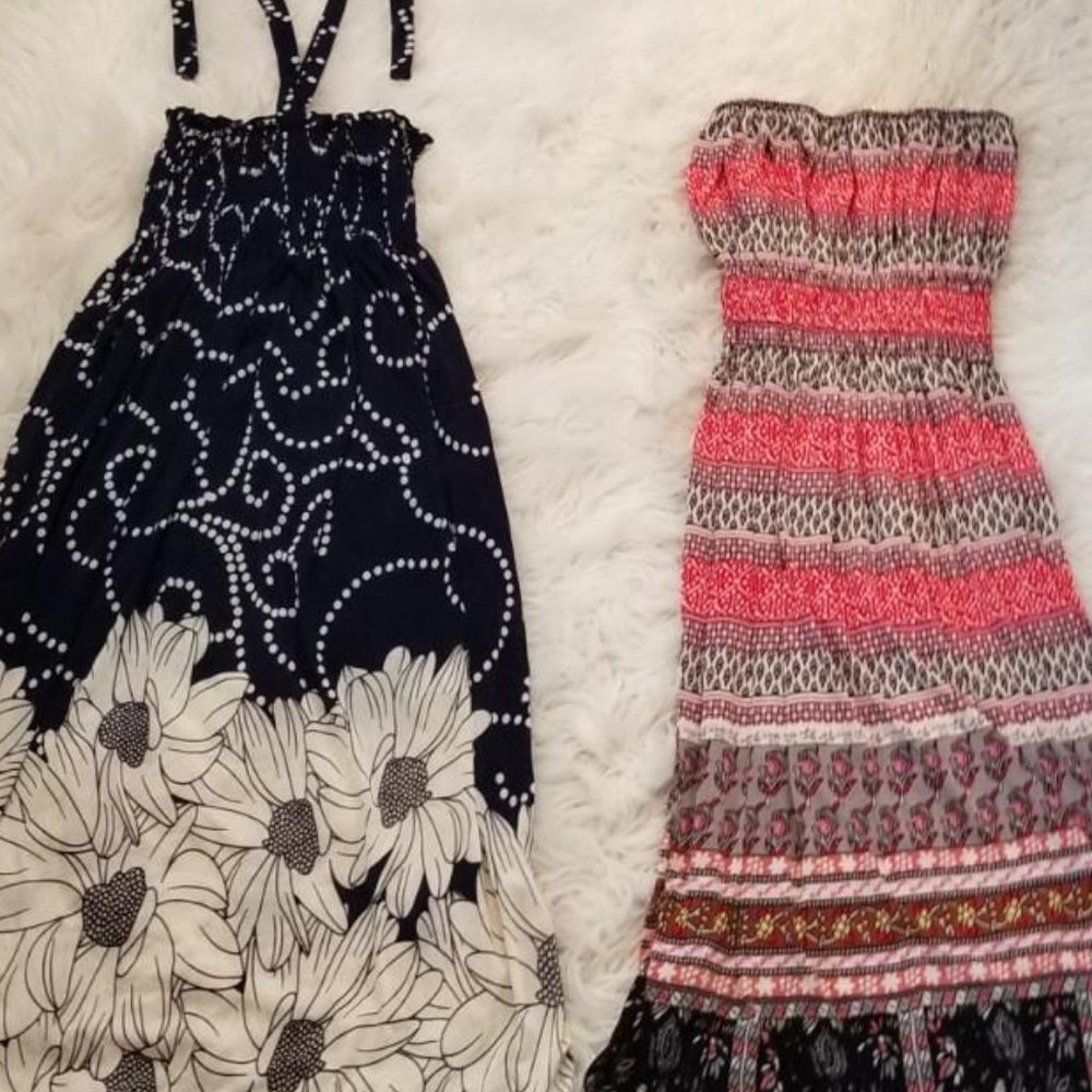 NWOT 2 Carnival Fashion Junior Strapless Sun Dresses - Size L